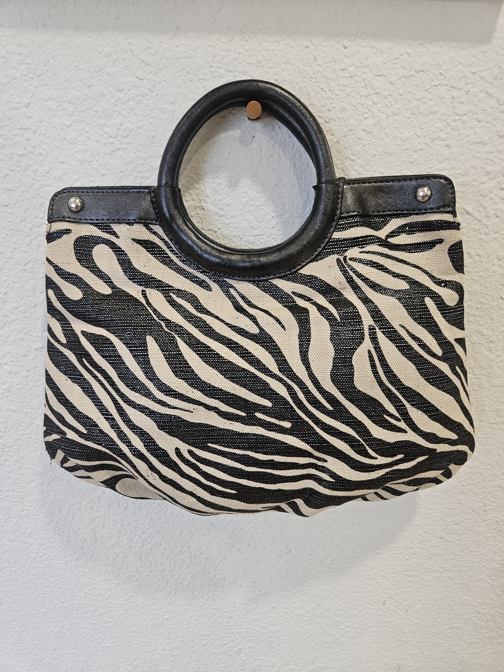 Style & Co. "Glam" Zebra Print Cutout Handle Handbag